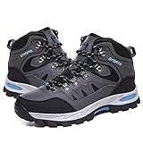[RDGO] トレッキングシューズ メンズ レディース 登山靴 ハイキングシューズ アウトドアシューズ 防滑 ウォーキングシューズ 防水 大きいサイズ 幅広 スニーカー グレー-2 26.0 cm