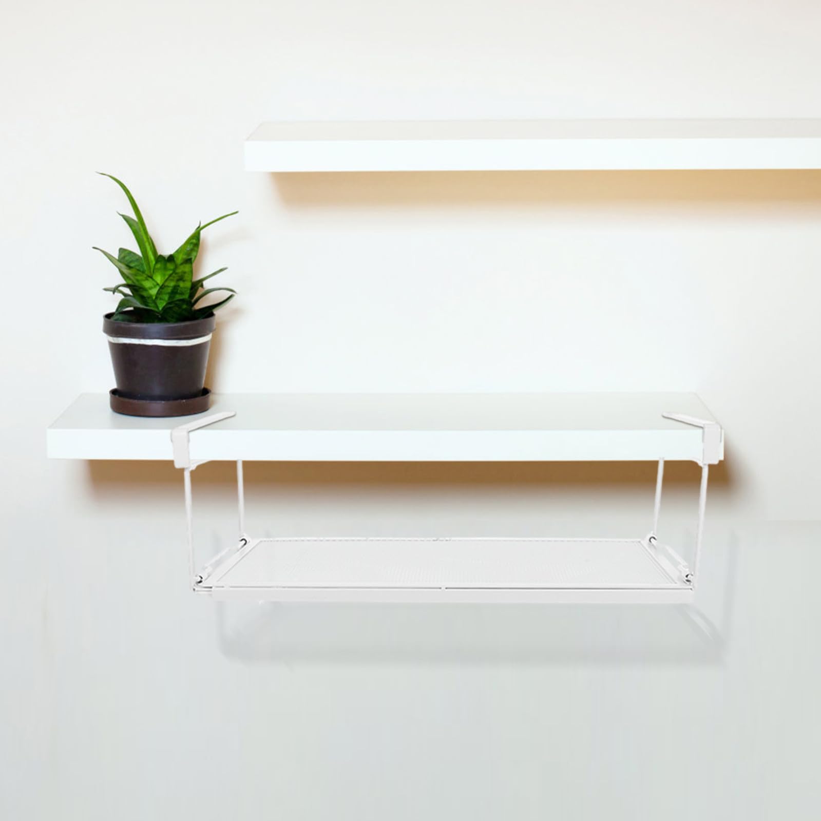 NUOBESTY Organizzatore da Cucina Sottolavello in Acciaio al Carbonio Bianco Regolabile Cestello Estraibile per Dispensa e Piano di Lavoro Facile Accesso