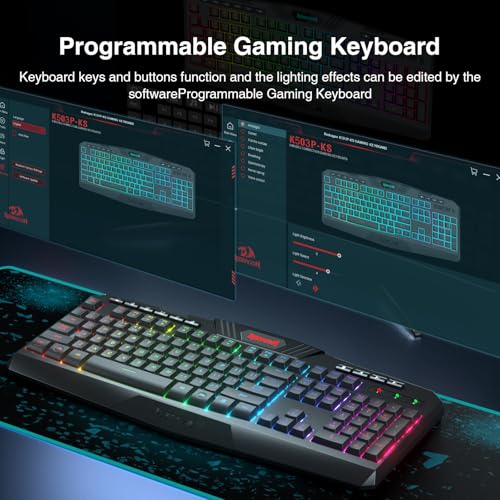 Image of Redragon K503 Wireless Gaming Keyboard, RGB LED Backlit, Multimedia Keys, Silent Membrane Keyboard with Wrist Rest for Windows PC Games (Black)