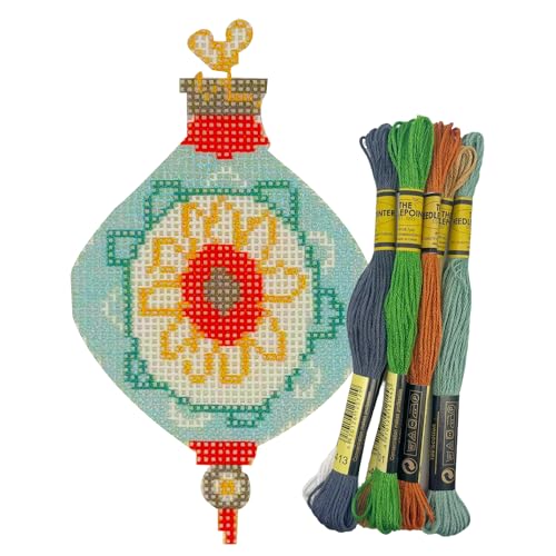 Image of Howie's Needlepoint Needlepoint Kits, 18CT Printed Embroidery Pattern Starter Kits, Stamped Patterns Canvas Kits(Vintage Ball,4x2.5inch)
