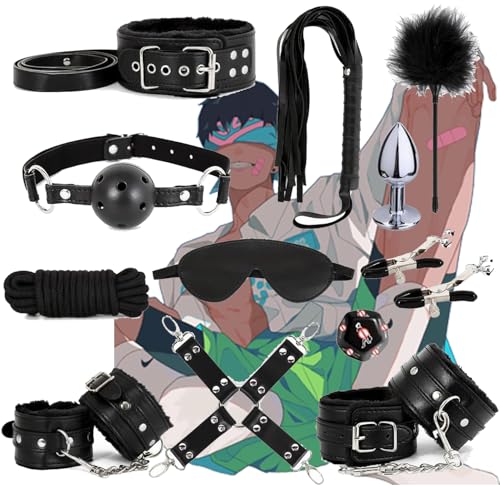 KaMieeg 12-en-1 Ensemble De Yoga Réglable En Cuir Noir Multifonctionnel Pour Les Chevilles, Les Ligaments Élastiques, Le Pilates, Les Poignets Et L'entraînement Athlétique, Cadeau Original - K6