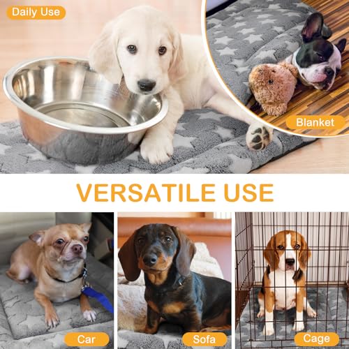 4 Pcs Dog Bed Mat Dog Crate Pad Reversible Dog Crate Mat Machine Washable Dog Bed Pad Star Pet Sleeping Mat Kennel Bed Pad for Crate for Small, Medium, Large Dog (Gray,18 x 24 x 1.6 Inch) 4 Pcs Dog Bed Mat Dog Crate Pad Reversible Dog Crate Mat Machine Washable Dog Bed Pad Star Pet Sleeping Mat Kennel Bed Pad for Crate for Small, Medium, Large Dog (Gray,18 x 24 x 1.6 Inch)