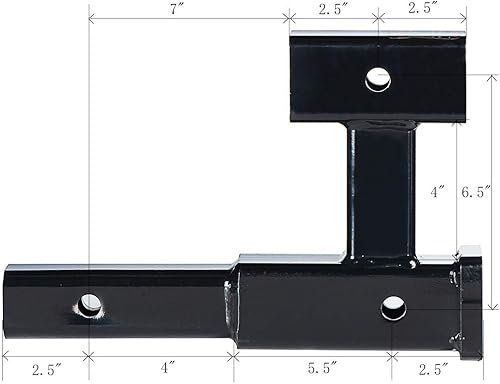 Miniatura 4 de Extensión de enganche de remolque HITOWMFG con receptor dual (GTW 5,000 lbs)