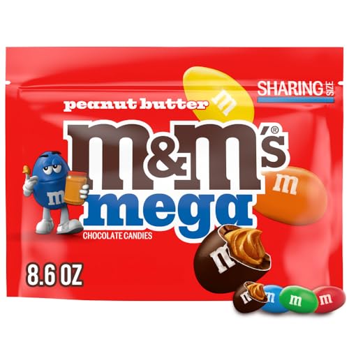 M&M'S Mega Peanut Butter Chocolate Candy, 8.6oz