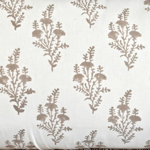 Ridhi Quiet Earth Block Print 36"x14" Set 1-100% Cotton Ruffle Lumbar Sham Cover Boho Floral Pillowcase, Farmhouse Cottagecore Bedding, Soft Decorative Cover Gift for Spring, Mother's Day — view 7