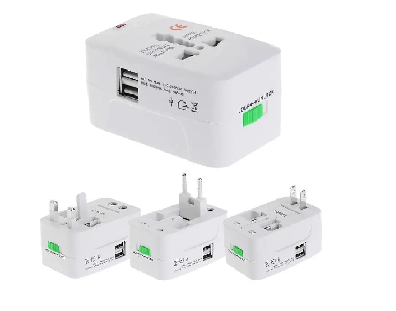 SOOPII Universal Travel Adapter - All-in-One International Power Plug Converter with USB Port (1000mA) for India, USA, UK, EU, Australia & More - Compact Portable Charger-picture-21