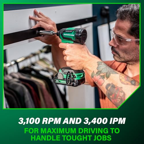Metabo HPT 18V MultiVolt Impact Driver Tool Kit, 1/4-Inch Chuck, (2) 2.0Ah 18V Batteries, 1549 in-lbs Torque, Brushless Motor, Compact Size & Weight, Lifetime Power Tool Warranty, WH18DEX thumbnail 8
