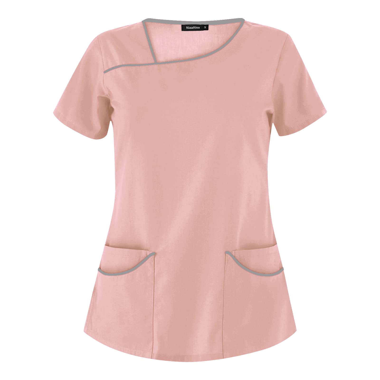 VIAOLI Women's Work Suits Multicolor Hospital Doctor Athletic Uniforms Dental Nurse Clinic Work Clothes Operating Room (Pink,L,Large)