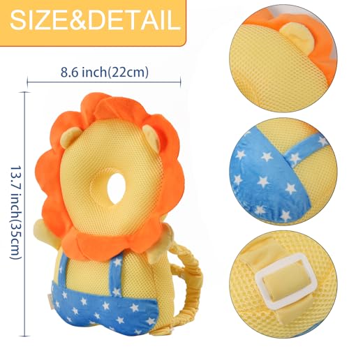 Baby Head Protector Backpack - Soft & Lightweight Head Protection Pillow for Bebe Walking and Crawling - Image 4
