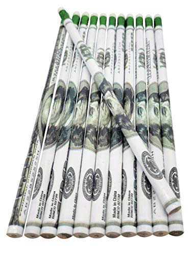 Lápices Zugar Land $100 Dollar Bill #2 Grafito 7.5" 12 unid miniatura 3