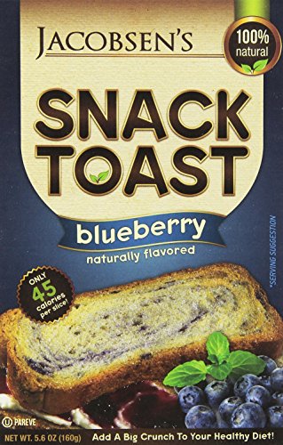 Jacobsen's Blueberry Snack Toast, 5.6-Ounce (Pack of 6)