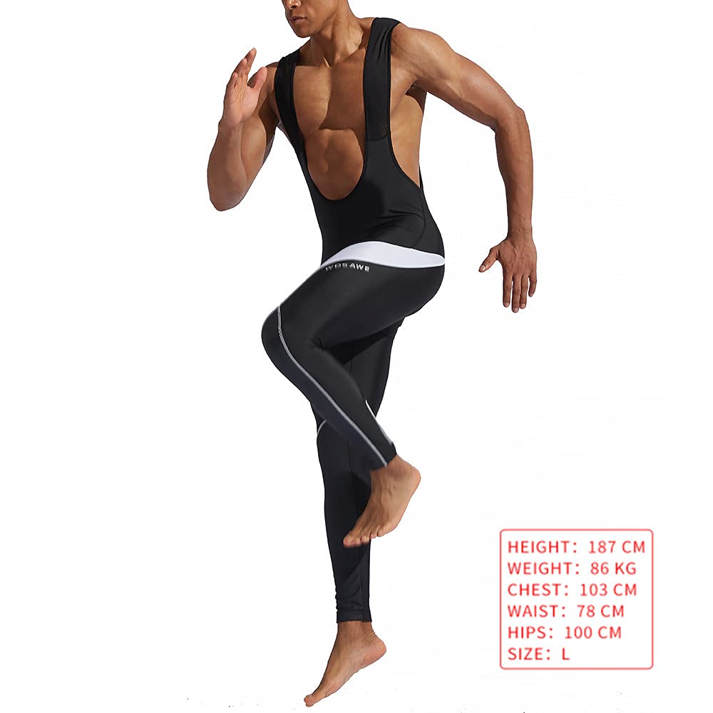 WOSAWE Homme Pantalons de Cycliste Cuissard Respirant Gel 4D Rembourré Collant à Bretelles de Cyclisme (Cuissards