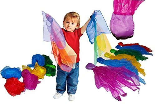 Roxan Juggling Scarves for Dancing for Kids Pack of 6 Multi-Color,Square Juggling Dance Scarves Magic Trick Performance,Juggling Scarves-image-36
