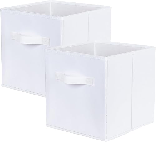 Miniatura 53 de ShellKingdom Cubos de almacenamiento de tela plegables y cajón organizador de tela para armario y juguetes, paquete de 6 (beige)