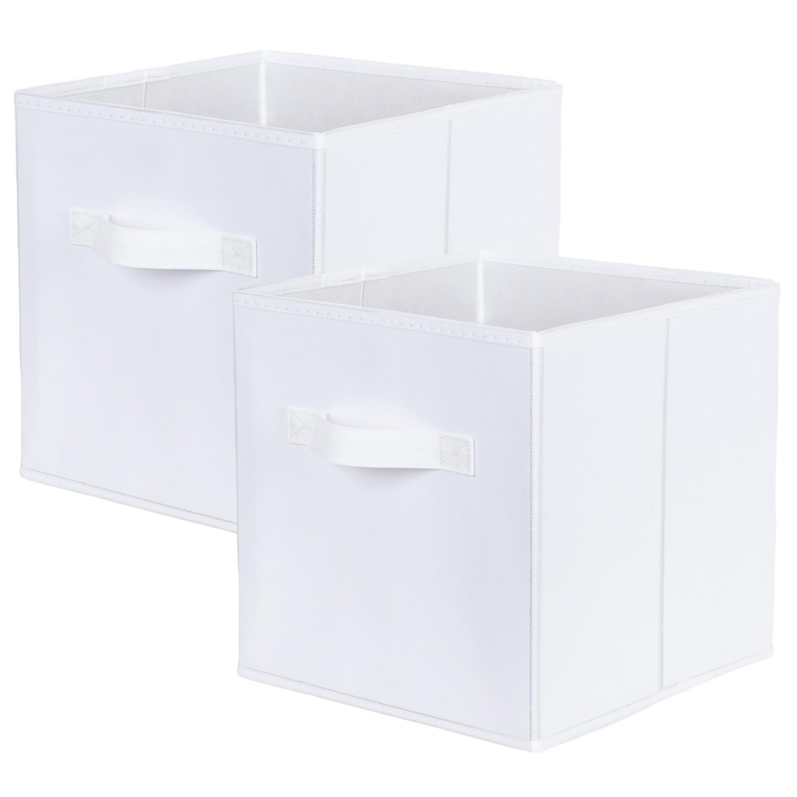 powerking Storage Bins, 2 Pack Foldable Fabric Storage Cubes And Cloth Storage Organizer Drawer for Closet And Toys Storage White