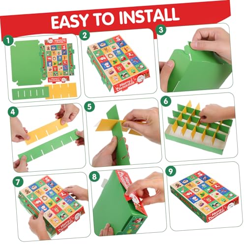 STOBAZA 5pcs Christmas Calendar Box Advent Calendar Boxes Xmas Treat Boxes DIY Present Boxes Empty Advent Calendars to Fill Christmas Party Favor Bags Advent Countdown Boxes Paper