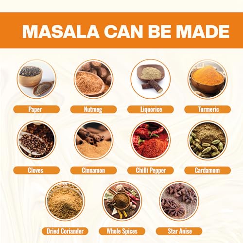 Image of Gorek Technologies High Speed 2000W Masala Grinding Machine | Portable Stainless Steel Dry Mixer Grinder for Grains, Spices, Herbs, Masala, Seeds, Home & Commercial Use | 500g Capacity (GT-PG-500S)