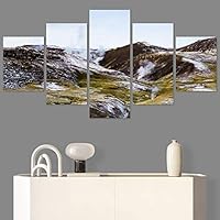 SIGNWIN 5 Panel Canvas Wall Art Trickling Between for Home Decorations Ready to Hang - 60