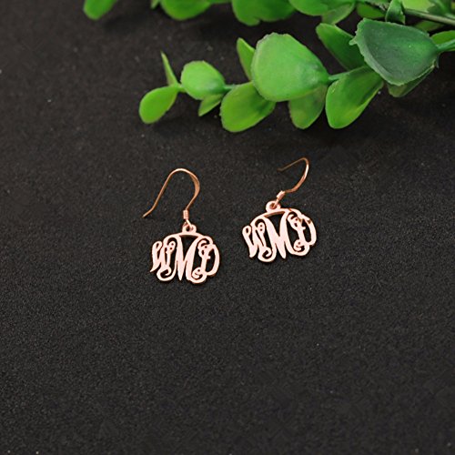 925 Sterling Silver Personalized Monogram Earrings Custom Made with 3 Initials3