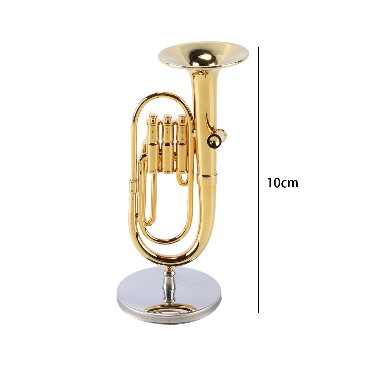 Modelo de tuba en miniatura, bombardino chapado en oro, réplicas elegantes de instrumentos musicales para amantes de la música, ideal para oficinas y coches (10 cm)