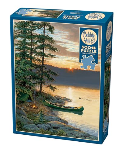 Cobble Hill 500 Piece Puzzle - Canoe Lake - Sample Poster Included - Image 3