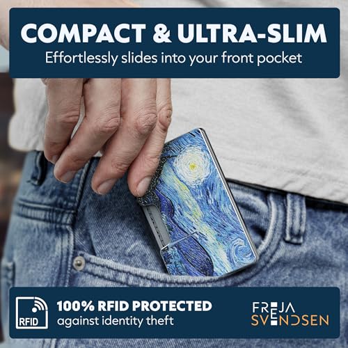 Image of Slim RFID Blocking Card Holder & Money Clip - Aluminum Wallet for Men & Women - Front Pocket Metal Minimalist Wallet Holds 15 Cards - Credit Card Holder - Durable, Lightweight, Unique Engraved Design
