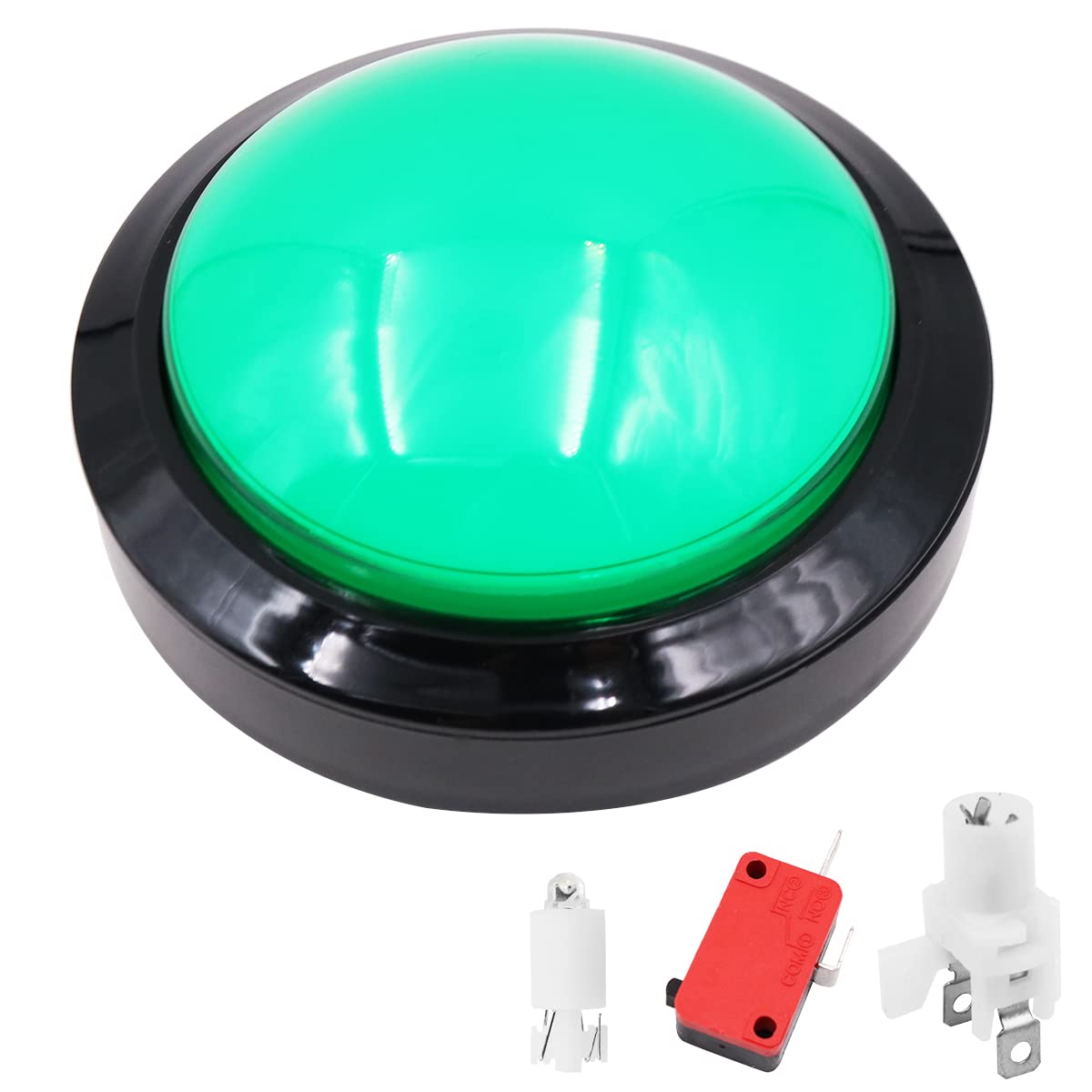 VOANZO 12V LED Illuminated Push Buttons Giant Enter Button Big Green Button for Arcade Pop's Music DJ Dancing Machine -Diameter 100mm