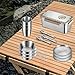 Vaveren Camping Messware Kit Cooking Tableware Stainless Steel Easy to Clean Supplies Utensil Cutlery Organizer for Hiking Picnic BBQ, 3 Person