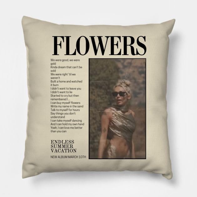 CRAFT MANIACS Miley Cyrus Flowers Caricature 16 * 16 Inch Pillow with Filler Inside Best Gift for Pop Singer Lovers
