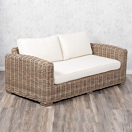 LEBENSwohnART 4tlg. Loungemöbel-Set Living Kubu Grey Rattan Garnitur Sitzgruppe Sofa Sessel – Bild 3