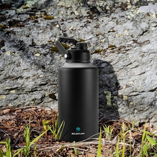 Image of Insulated Water Bottle 3000ml, Hot Water Bottle, Thermosteel Water Bottles for Travel, Home, Office, School, Gym, Adults, ISI Certified Water Bottle 12+ Hr Hot and 18+ Hr Cold, Black