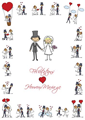 Edition Colibri 10686 Fr Biglietto Di Auguri Divertente Per Matrimonio In Francese In Formato Xxl, Din A 4 (29 X 21 Cm) Con Busta