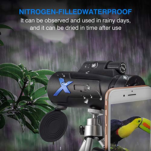 12X50 High Power HD Monocular Telescope with Smartphone Holder & Tripod,Waterproof Monocular with Durable and Clea Focus for Bird Watching, Travelling,Hunting,Hiking, Camping, Concerts