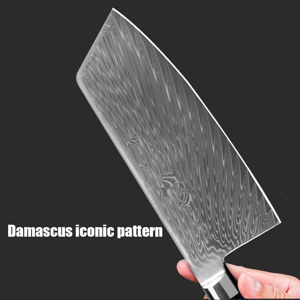Professional 4-Piece Damascus Chef Knife Set, VG10 67-Layer Japanese Kitchen Knives with Blue & Orange Resin Handle, for Restaurant, Hotel & Home Cooking