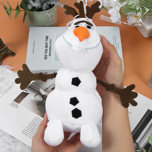 Zaloife Plüschtier Stofftier Schneemann 25cm, Kuscheltier Snowman Plush, Plüsch Puppe Geschenk, Weiß