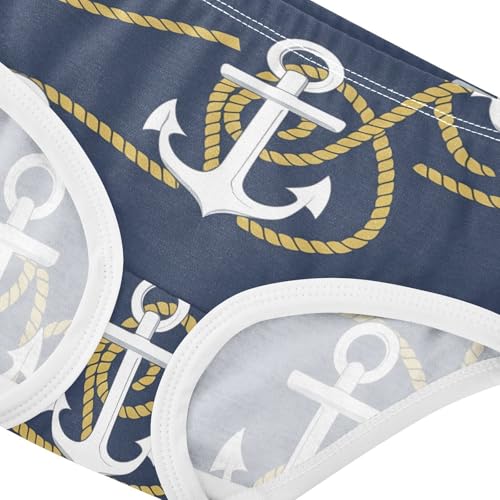Cotton Toddler Underwear Floral Nautical Anchors Beige Navy Blue Panties Little Girl Animal Briefs Underpants 2t4