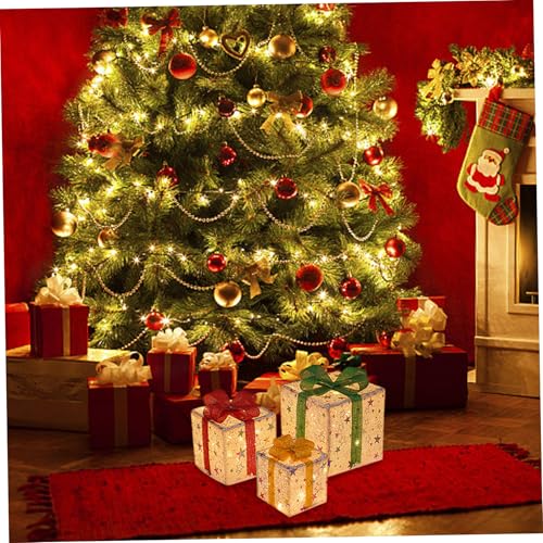 Boîtes-cadeaux éclairés de Noël avec télécommande et design étoiles - 5