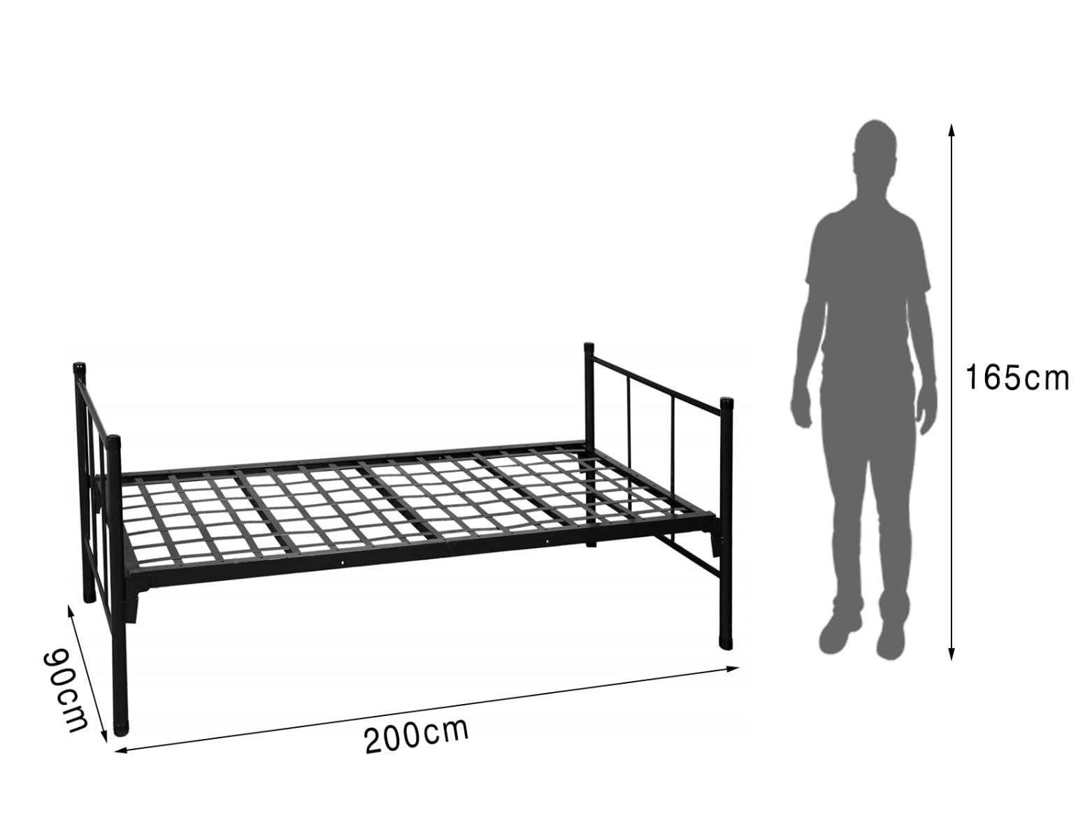 Mahmayi Ocel 506 Single Bed Metal Bed Frame Heavy Duty with Headboard & Footboard Vintage Victorian Style, Metal Bed Frame for Home Living Room, Single Platform Metal Bedframe No Box Spring Needed