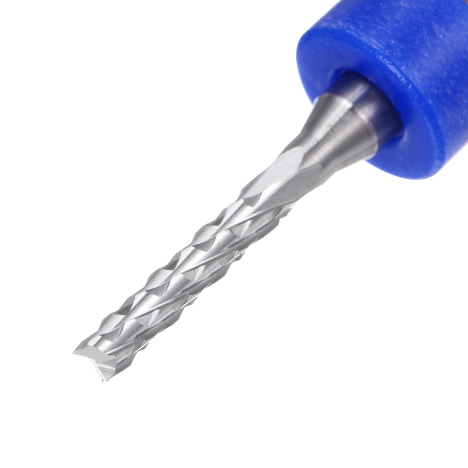 QUARKZMAN 10Pcs Embouts de Fraise 2mm en Carbure de Tungstène pour Fraiseuse CNC, Outils de Gravure pour Circuit Imprimé, Machine de Fraisage du Bois, Queue Droite de 1/8 Pouce