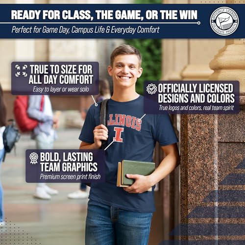 Image of NCAA Gameday Cotton T-Shirt for Men and Women | Officially Licensed NCAA Tee - Preshrunk Ring-Spun Cotton - Screen-Printed Team Logo
