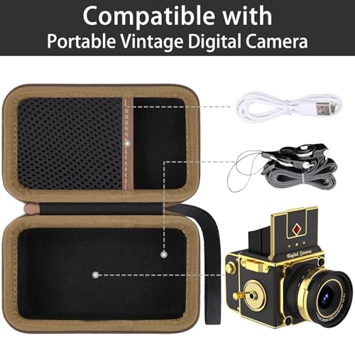 Funda para cámara digital vintage, compatible retro, negra miniatura 3