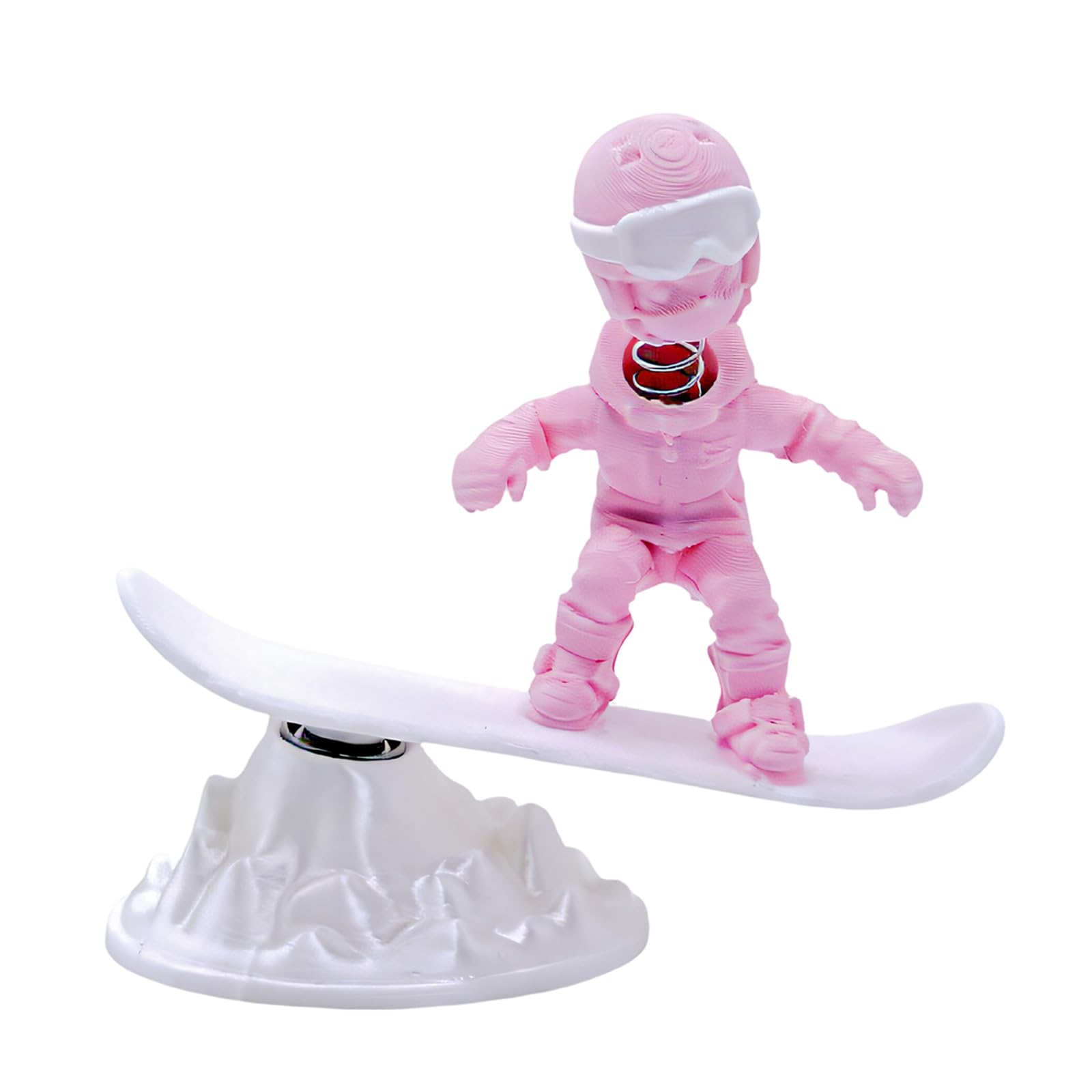 Hsioluted Dynamic Skiing Character Decor with Fun Motion for Desk Decoration Inertial Motion Car Figure