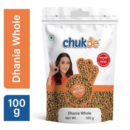 Image of Chukde - Dhania Sabut | Coriander Seeds | Whole Spices | Aromatic Indian Spice for Authentic Flavors | Ideal for Cooking, Seasoning & Masala Blends - 100 Gram (Pack of 12)