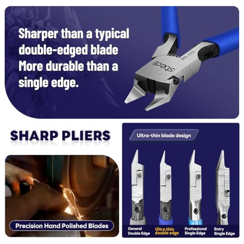 Image of stedi Model Nipper, Ultra-thin Double-blades Nippers with Protective Case Model Hobby Making Tools for Gundam Repairing Plastic Model and Fixing