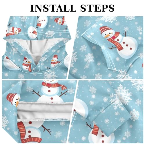 Kids Hoodies Sweaters Christmas Xmas Snowman Hooded Sweatshirts with Big Pockets for Boys Girls B04000753