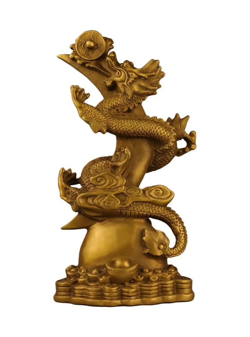 GLETSF Pure copper dog statue home decoration Feng shui fortune Teddy dog statue, 10 * 5 * 12cm0.36kg,5*-26 * 17 * 33cm3.6kg