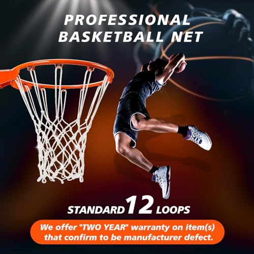 image for PSLER Basketball net Outdoor, Basketball Hoop net White Standard Baske