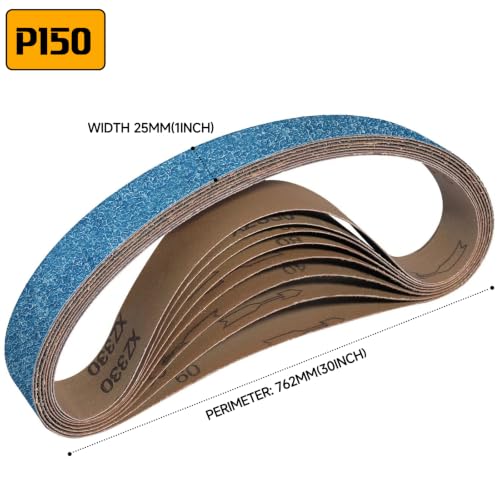 Image of 10-Piece Premium 1 x 30 Inch Zirconia Sanding Belts 150 Grit
