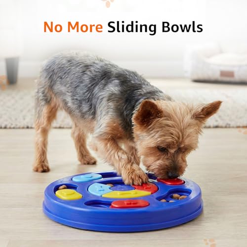Image of Amazon Basics Interactive Pet Puzzle Toy | Treat Dispensing Slow Feeder | Non-Slip Base | for Dogs, Puppies, Cats & Kittens | Non-Toxic & Safe | Multicolour