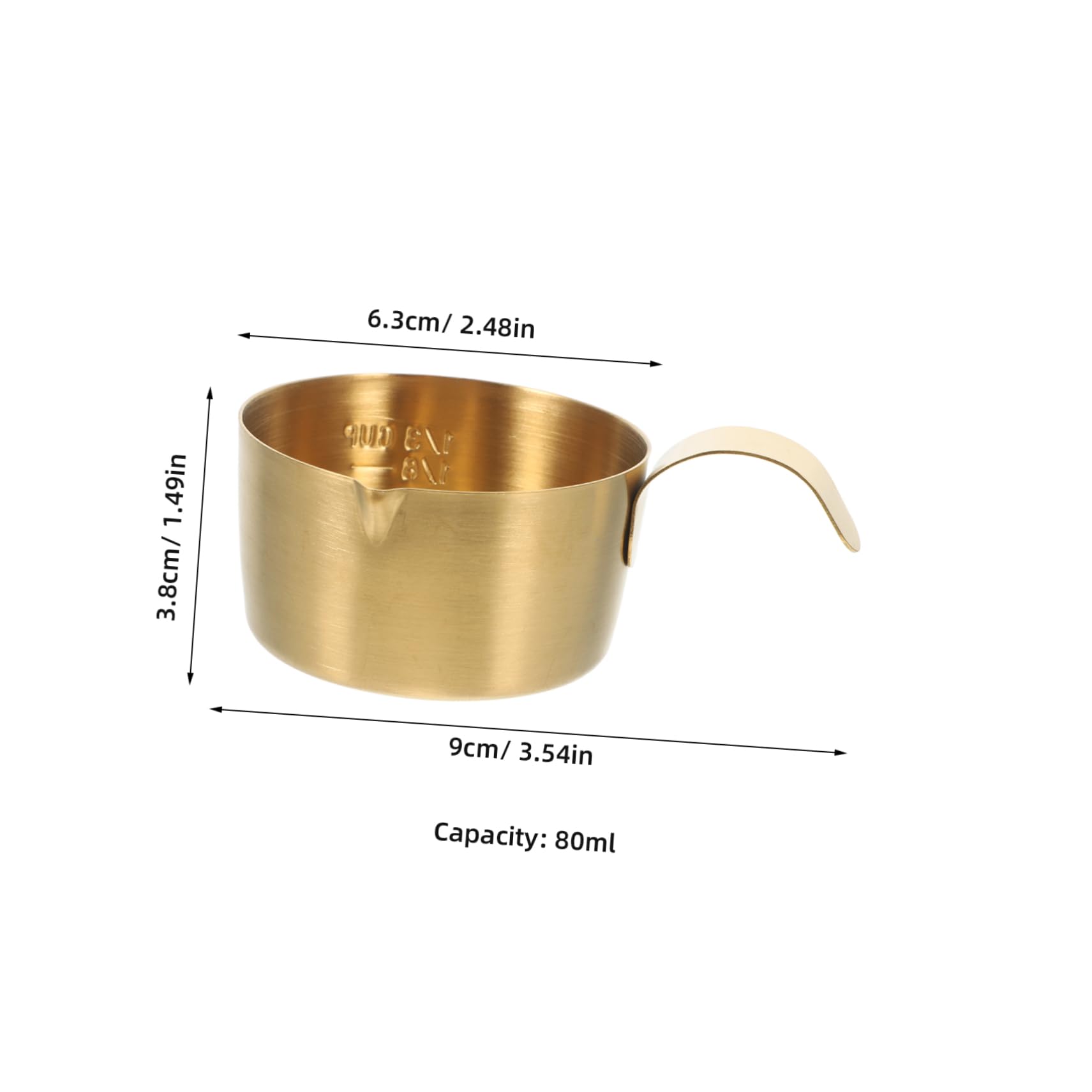 Ciieeo Stainless Steel Espresso Shot Cup with Pour Spout Coffee Measurer Jug for Milk Frothing Container for Lattes and Cappuccinos Accurate Measurement Scale